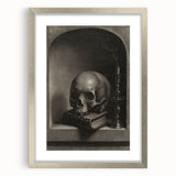 Dark Academia Wall Art - Gothic Skull and Candle Print for Classic Decor
