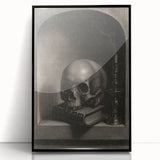 Dark Academia Wall Art - Gothic Skull and Candle Print for Classic Decor