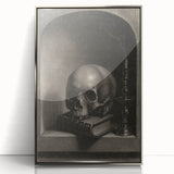 Dark Academia Wall Art - Gothic Skull and Candle Print for Classic Decor