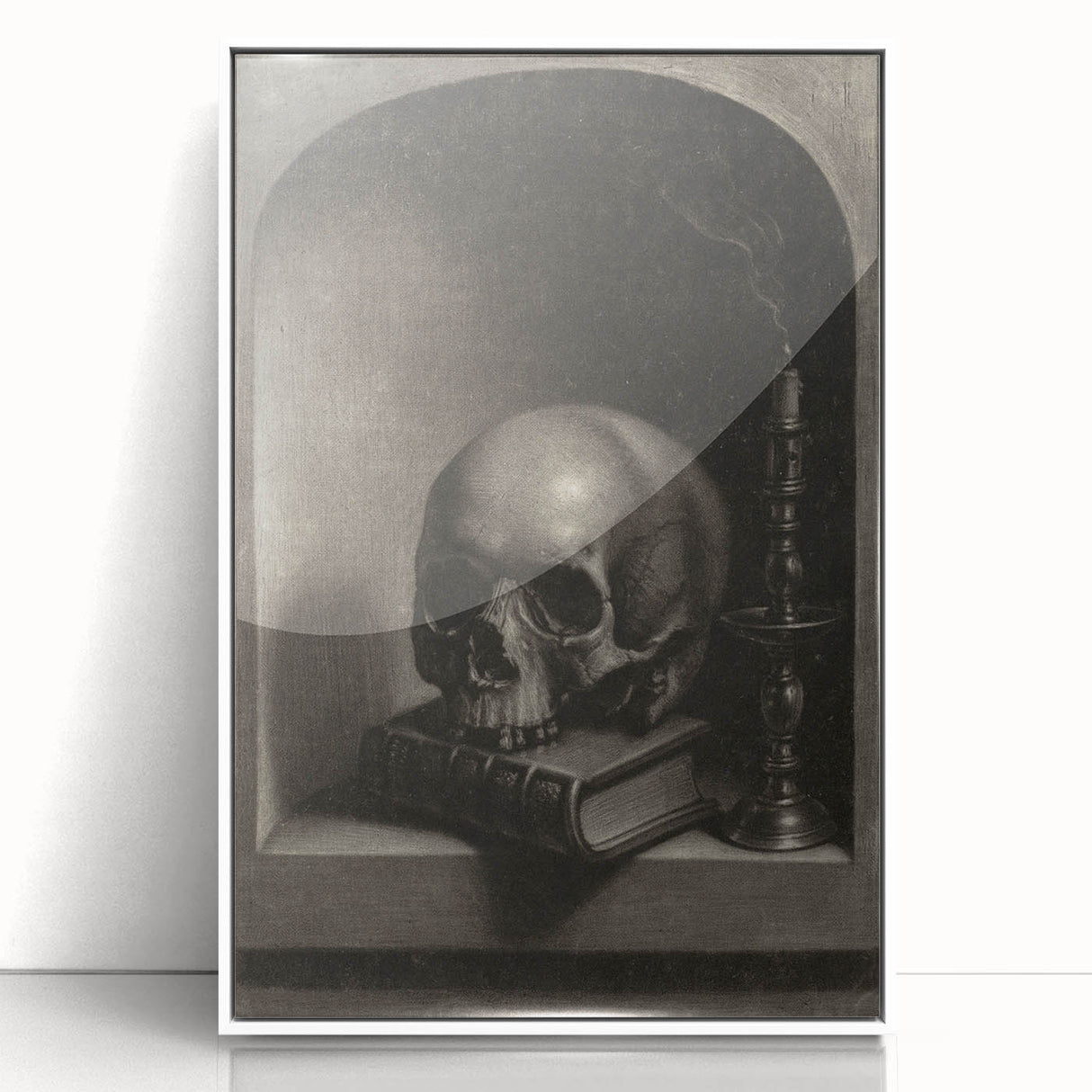 Dark Academia Wall Art - Gothic Skull and Candle Print for Classic Decor