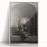 Dark Academia Wall Art - Gothic Skull and Candle Print for Classic Decor