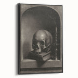 Dark Academia Wall Art - Gothic Skull and Candle Print for Classic Decor
