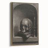 Dark Academia Wall Art - Gothic Skull and Candle Print for Classic Decor