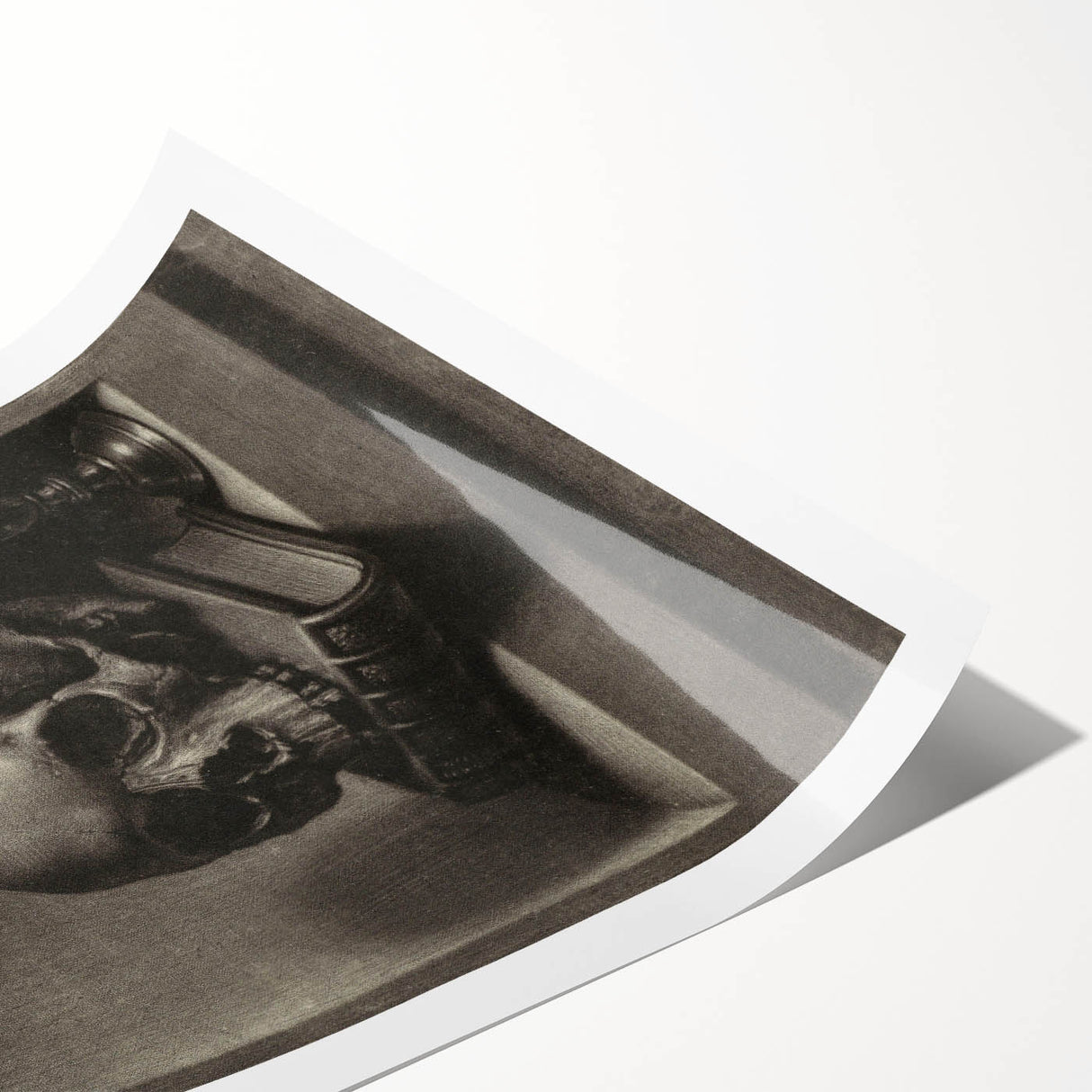 Dark Academia Wall Art - Gothic Skull and Candle Print for Classic Decor