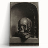 Dark Academia Wall Art - Gothic Skull and Candle Print for Classic Decor