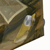 Dark Academia Wall Art – Open Book with Candlelight Still Life