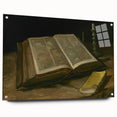 Dark Academia Wall Art – Open Book with Candlelight Still Life