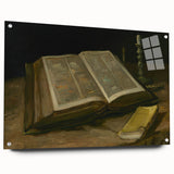 Dark Academia Wall Art – Open Book with Candlelight Still Life