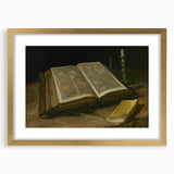 Dark Academia Wall Art – Open Book with Candlelight Still Life