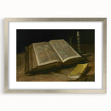 Dark Academia Wall Art – Open Book with Candlelight Still Life