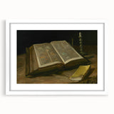Dark Academia Wall Art – Open Book with Candlelight Still Life