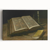 Dark Academia Wall Art – Open Book with Candlelight Still Life