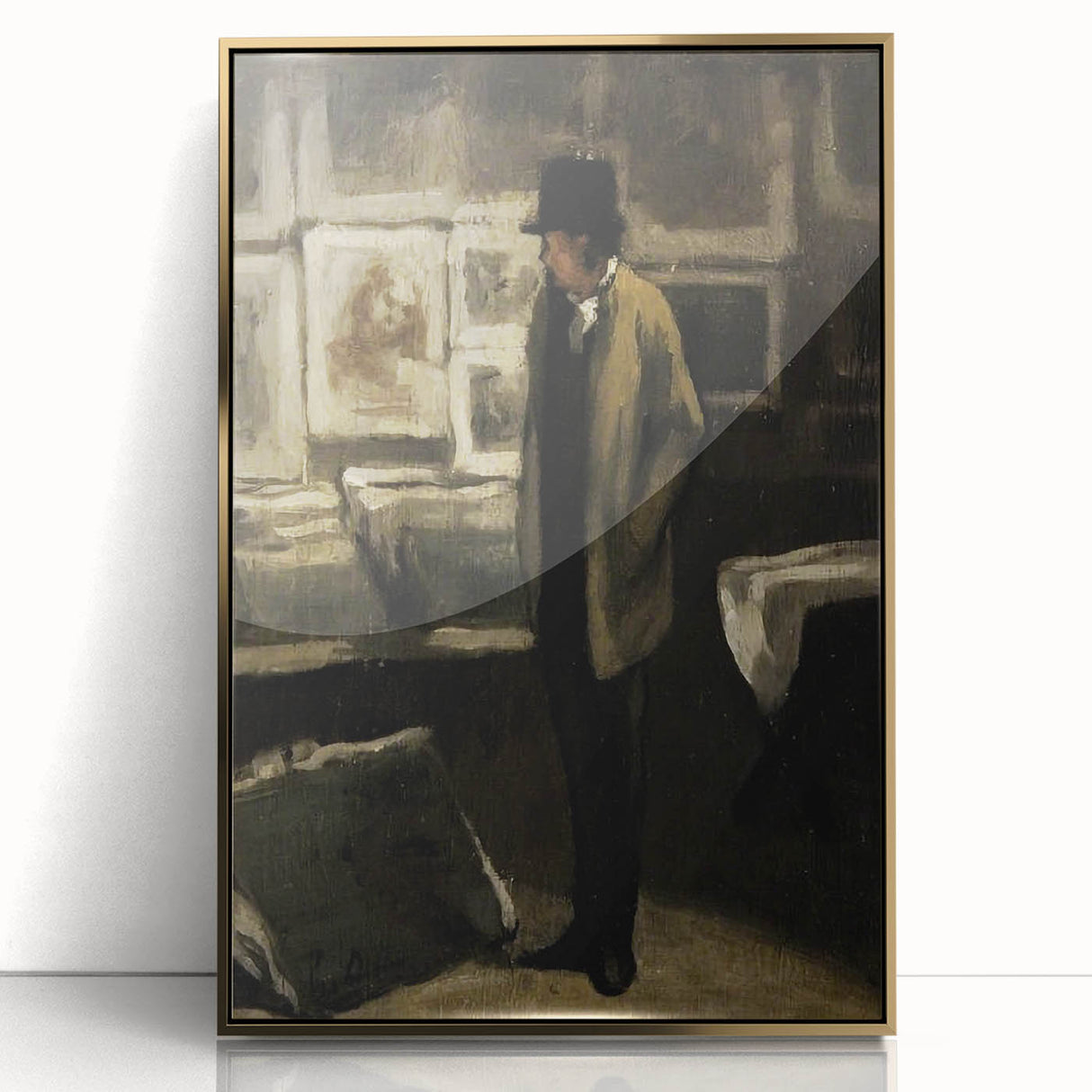 Dark Academia Wall Art - Moody Figure in Gallery for Gothic Aesthetic Decor
