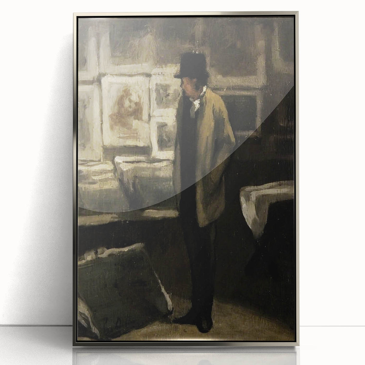 Dark Academia Wall Art - Moody Figure in Gallery for Gothic Aesthetic Decor