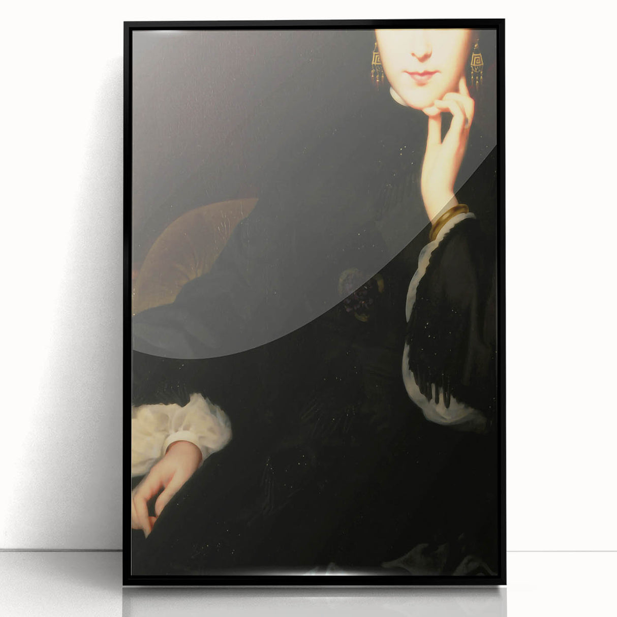 Close-Up of Woman in Dark Attire – Dark Academia Wall Art, Gothic Portrait