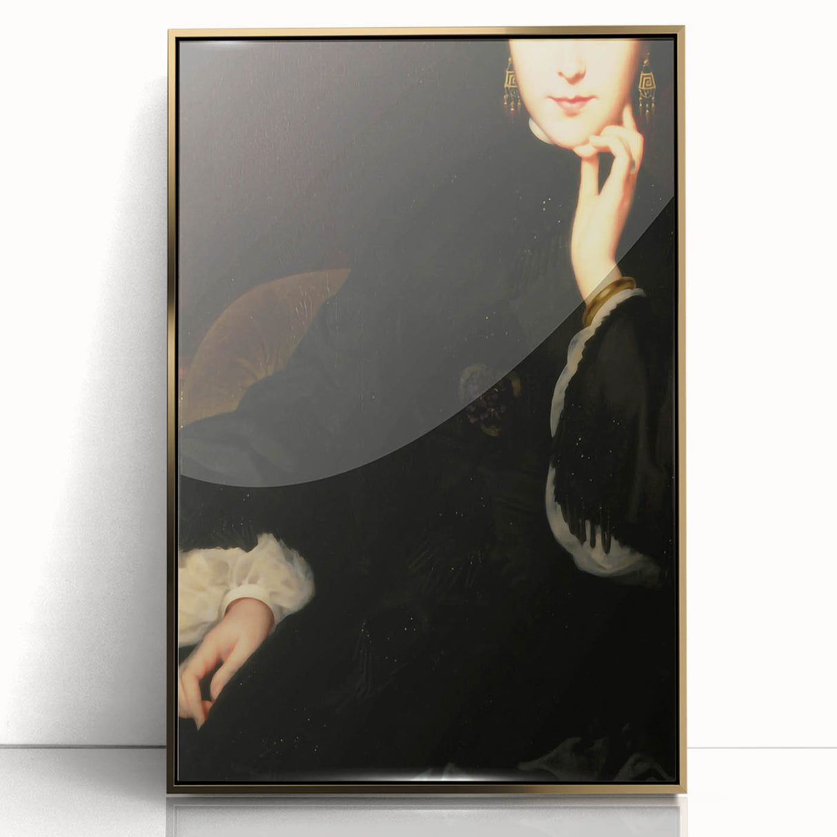 Close-Up of Woman in Dark Attire – Dark Academia Wall Art, Gothic Portrait