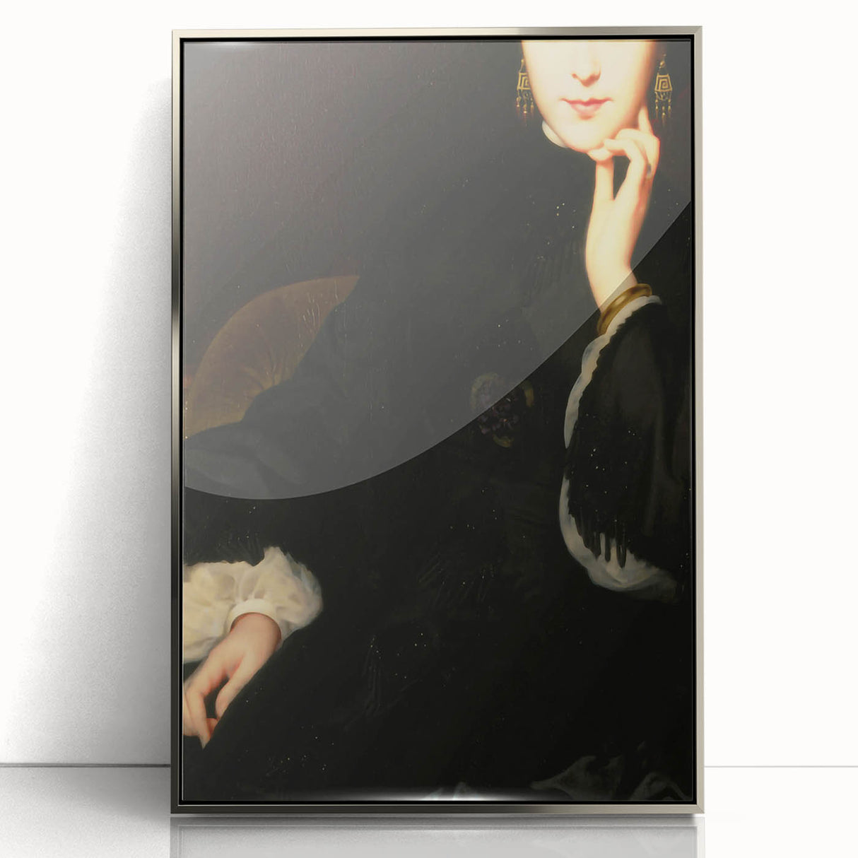 Close-Up of Woman in Dark Attire – Dark Academia Wall Art, Gothic Portrait