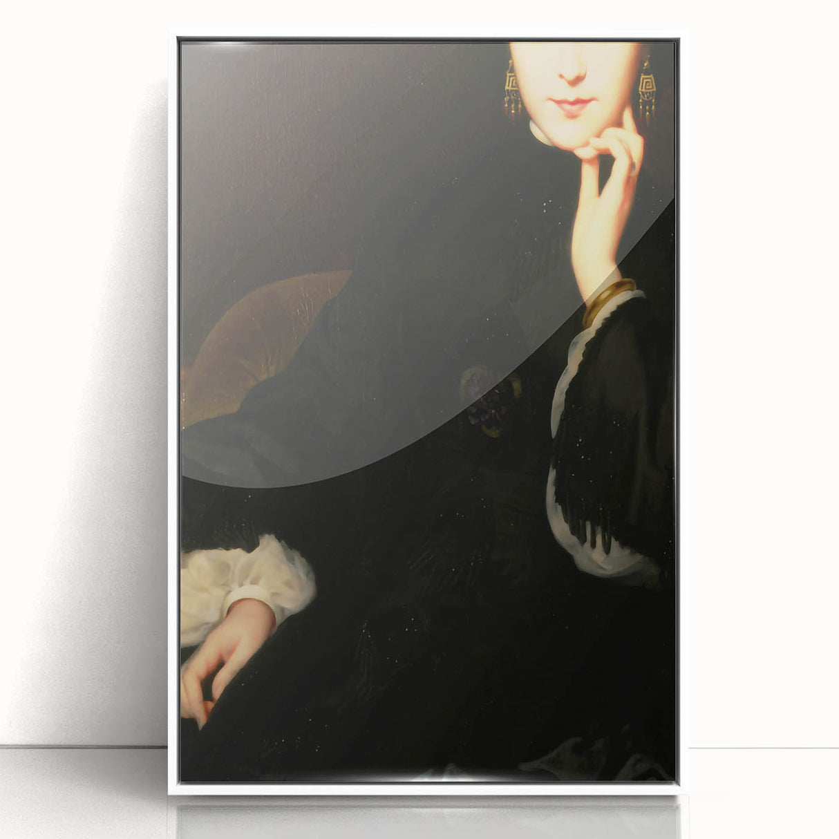 Close-Up of Woman in Dark Attire – Dark Academia Wall Art, Gothic Portrait