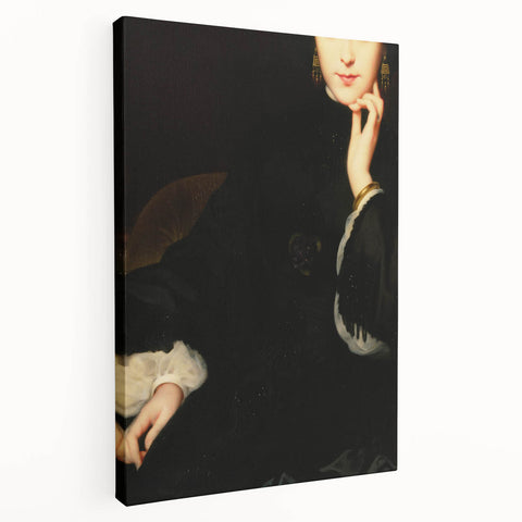 Close-Up of Woman in Dark Attire – Dark Academia Wall Art, Gothic Portrait
