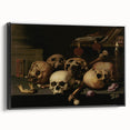 Dark Academia Wall Art – Skull Still Life with Bones and Candlelight