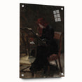 Dark Academia Wall Art - Red-Haired Woman Studying for Moody Gothic Decor