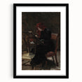Dark Academia Wall Art - Red-Haired Woman Studying for Moody Gothic Decor
