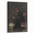 Dark Academia Wall Art - Red-Haired Woman Studying for Moody Gothic Decor