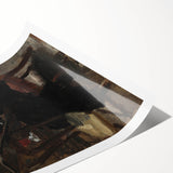 Dark Academia Wall Art - Red-Haired Woman Studying for Moody Gothic Decor