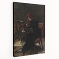 Dark Academia Wall Art - Red-Haired Woman Studying for Moody Gothic Decor