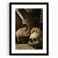 Dark Academia Wall Art - Hands with Skull and Flower for Gothic Decor