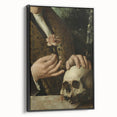 Dark Academia Wall Art - Hands with Skull and Flower for Gothic Decor