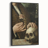 Dark Academia Wall Art - Hands with Skull and Flower for Gothic Decor