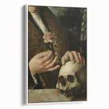 Dark Academia Wall Art - Hands with Skull and Flower for Gothic Decor