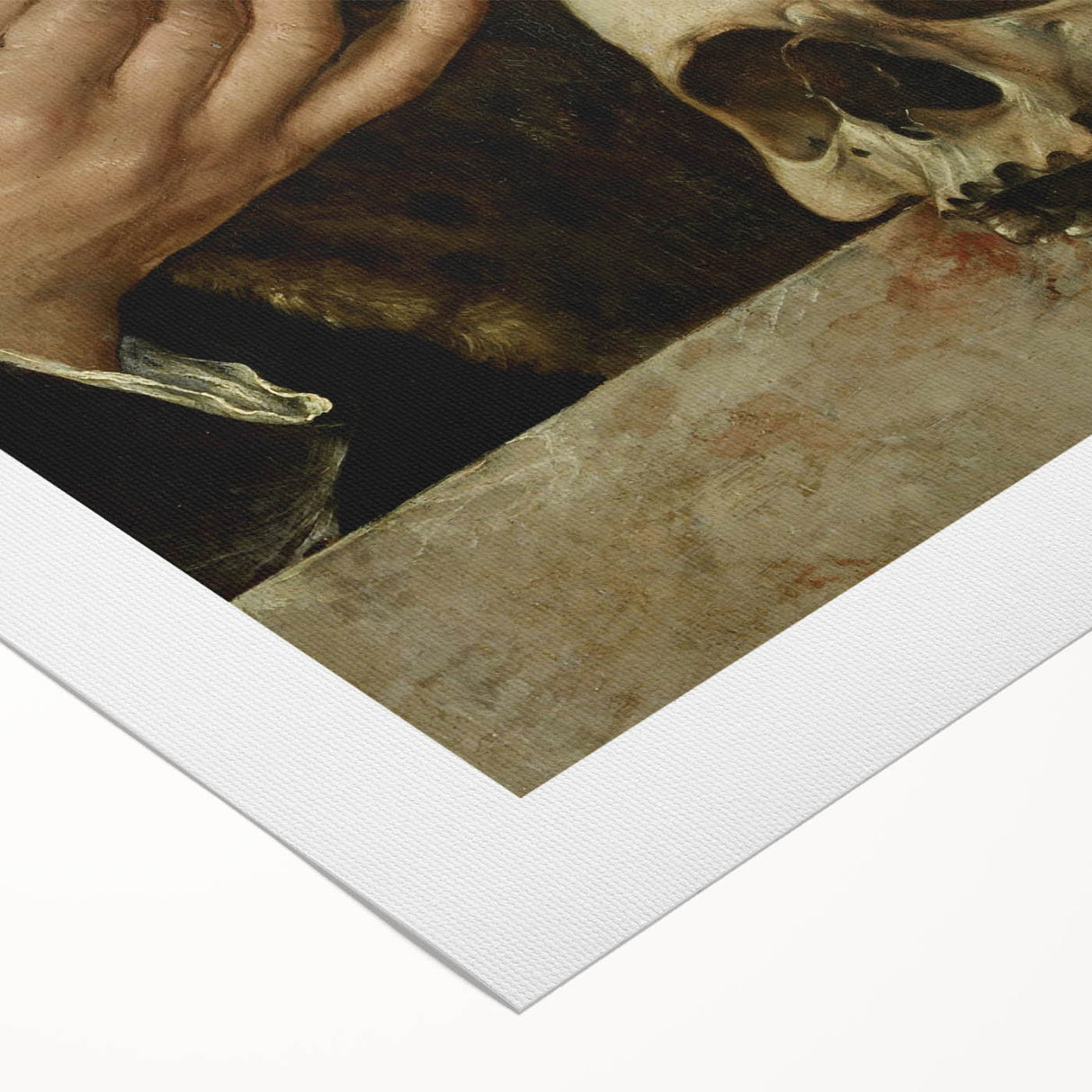 Dark Academia Wall Art - Hands with Skull and Flower for Gothic Decor