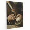 Dark Academia Wall Art - Hands with Skull and Flower for Gothic Decor