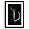Dark Academia Wall Art | Vintage Gothic Moon Lady | Shadowy Art Piece