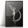 Dark Academia Wall Art | Vintage Gothic Moon Lady | Shadowy Art Piece