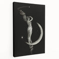 Dark Academia Wall Art | Vintage Gothic Moon Lady | Shadowy Art Piece