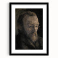 Dark Academia Wall Art - Thoughtful Elderly Man Portrait for Gothic Decor