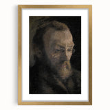 Dark Academia Wall Art - Thoughtful Elderly Man Portrait for Gothic Decor