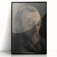 Dark Academia Wall Art - Thoughtful Elderly Man Portrait for Gothic Decor
