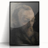 Dark Academia Wall Art - Thoughtful Elderly Man Portrait for Gothic Decor