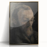 Dark Academia Wall Art - Thoughtful Elderly Man Portrait for Gothic Decor