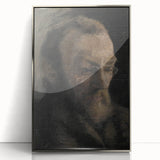 Dark Academia Wall Art - Thoughtful Elderly Man Portrait for Gothic Decor