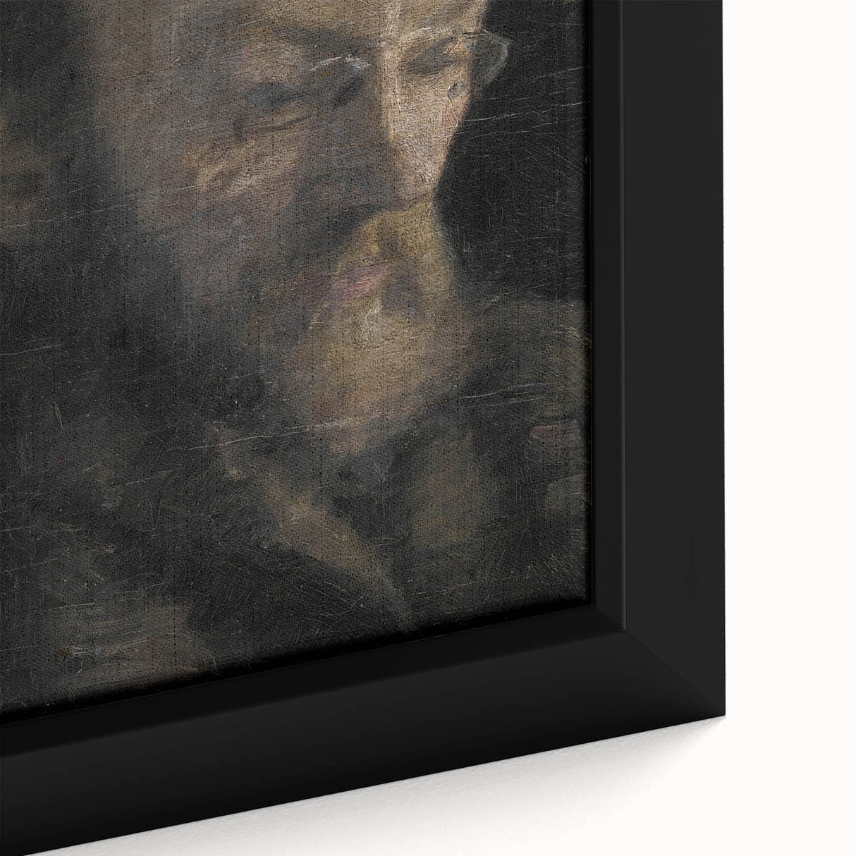 Dark Academia Wall Art - Thoughtful Elderly Man Portrait for Gothic Decor