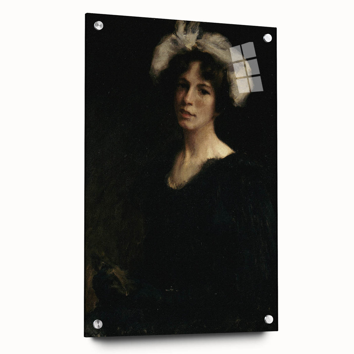 Shadowy Portrait of Woman - Dark Academia Vintage Gothic Art Print