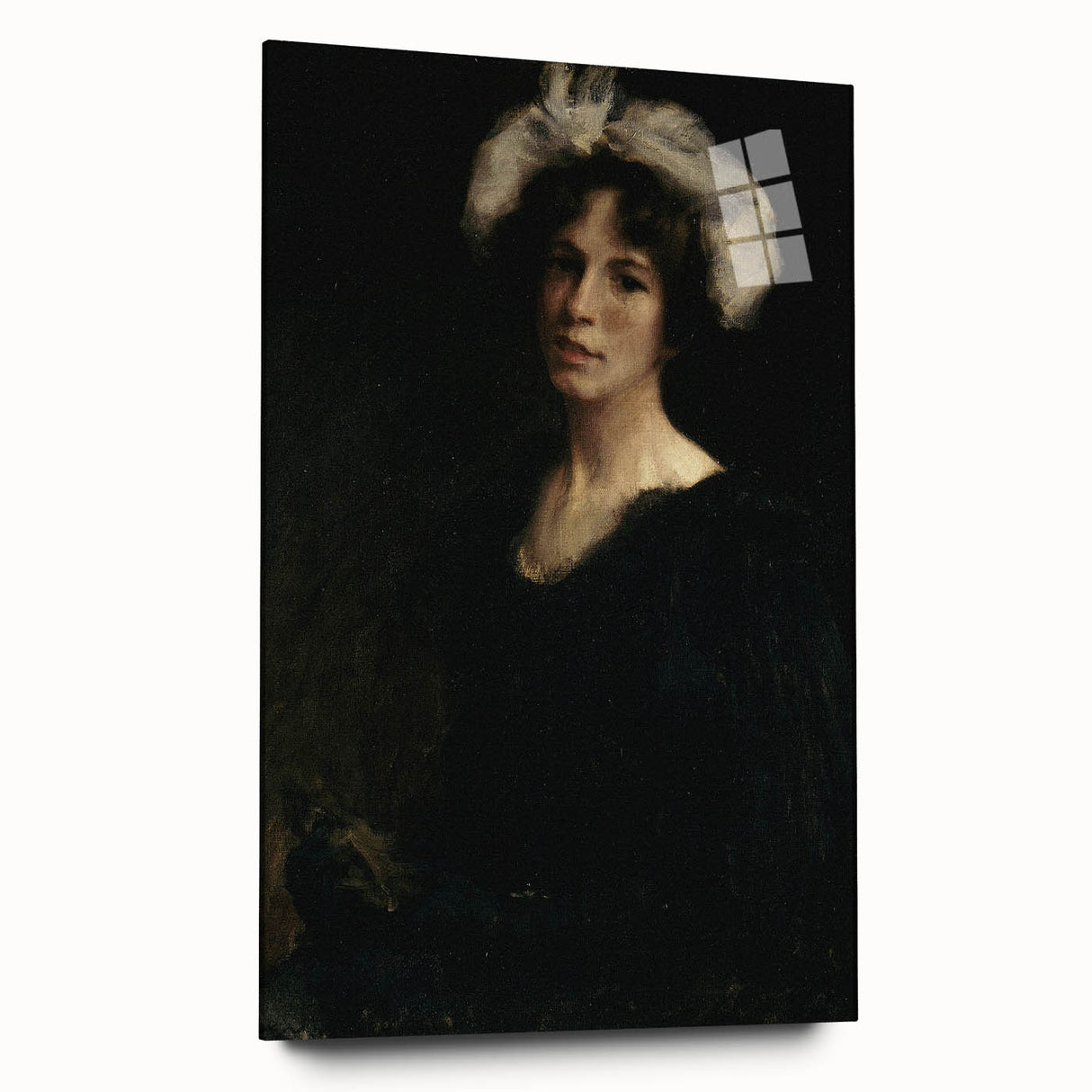 Shadowy Portrait of Woman - Dark Academia Vintage Gothic Art Print