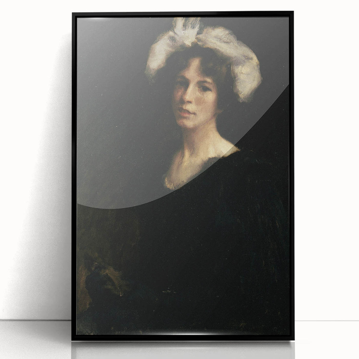 Shadowy Portrait of Woman - Dark Academia Vintage Gothic Art Print