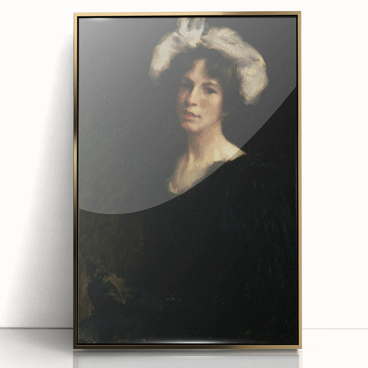 Shadowy Portrait of Woman - Dark Academia Vintage Gothic Art Print