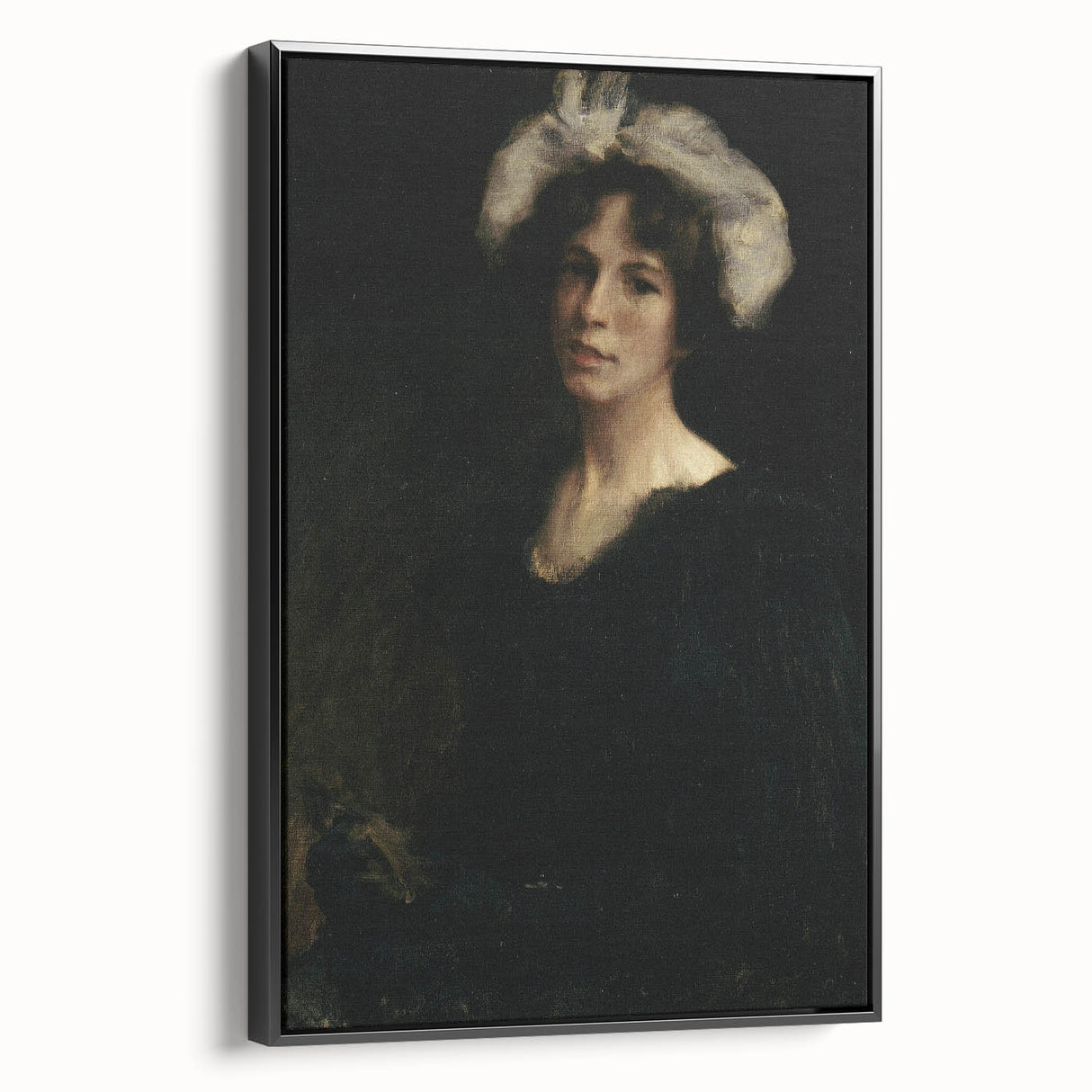 Shadowy Portrait of Woman - Dark Academia Vintage Gothic Art Print